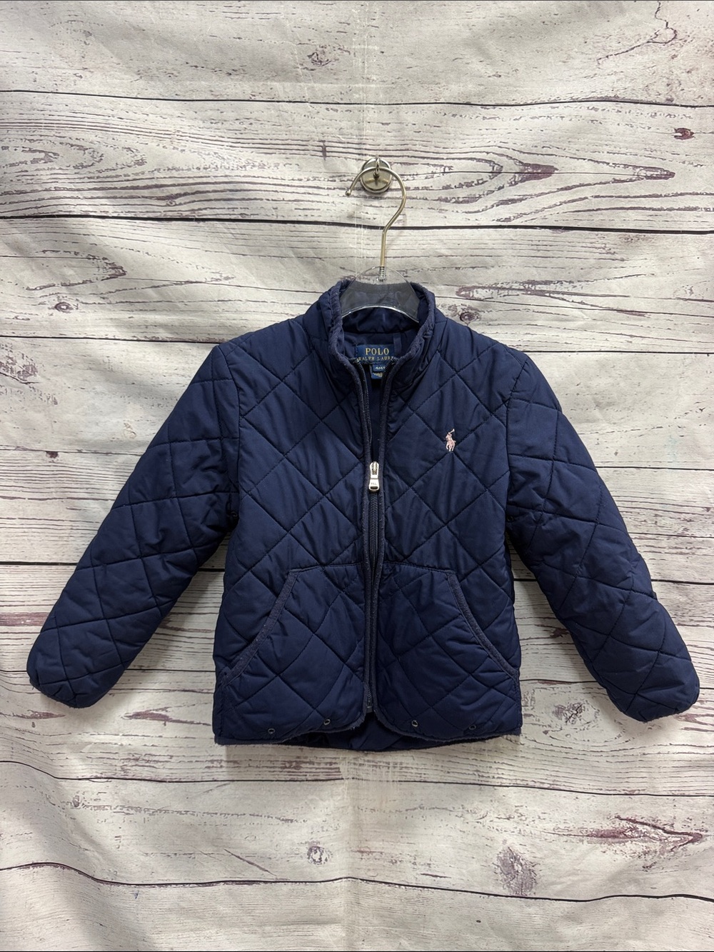 Polo by Ralph Lauren Navy Diamond-Quilt Puffer Jacket for Kids Size 4t